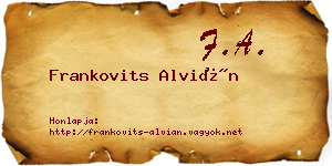 Frankovits Alvián névjegykártya